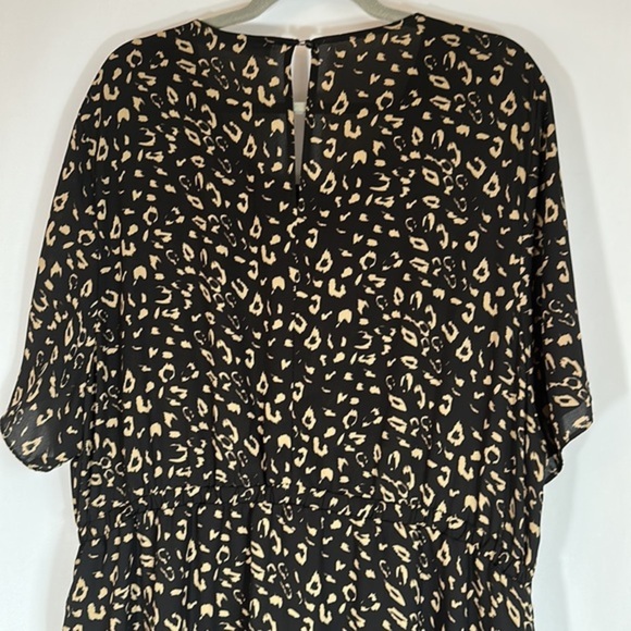Simons Black & Tan Animal Print Chiffon Dress - Picture 8 of 11
